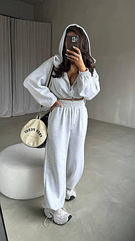 Костюм жіночий спортивний з двонитки з широкими штанами (Норма)