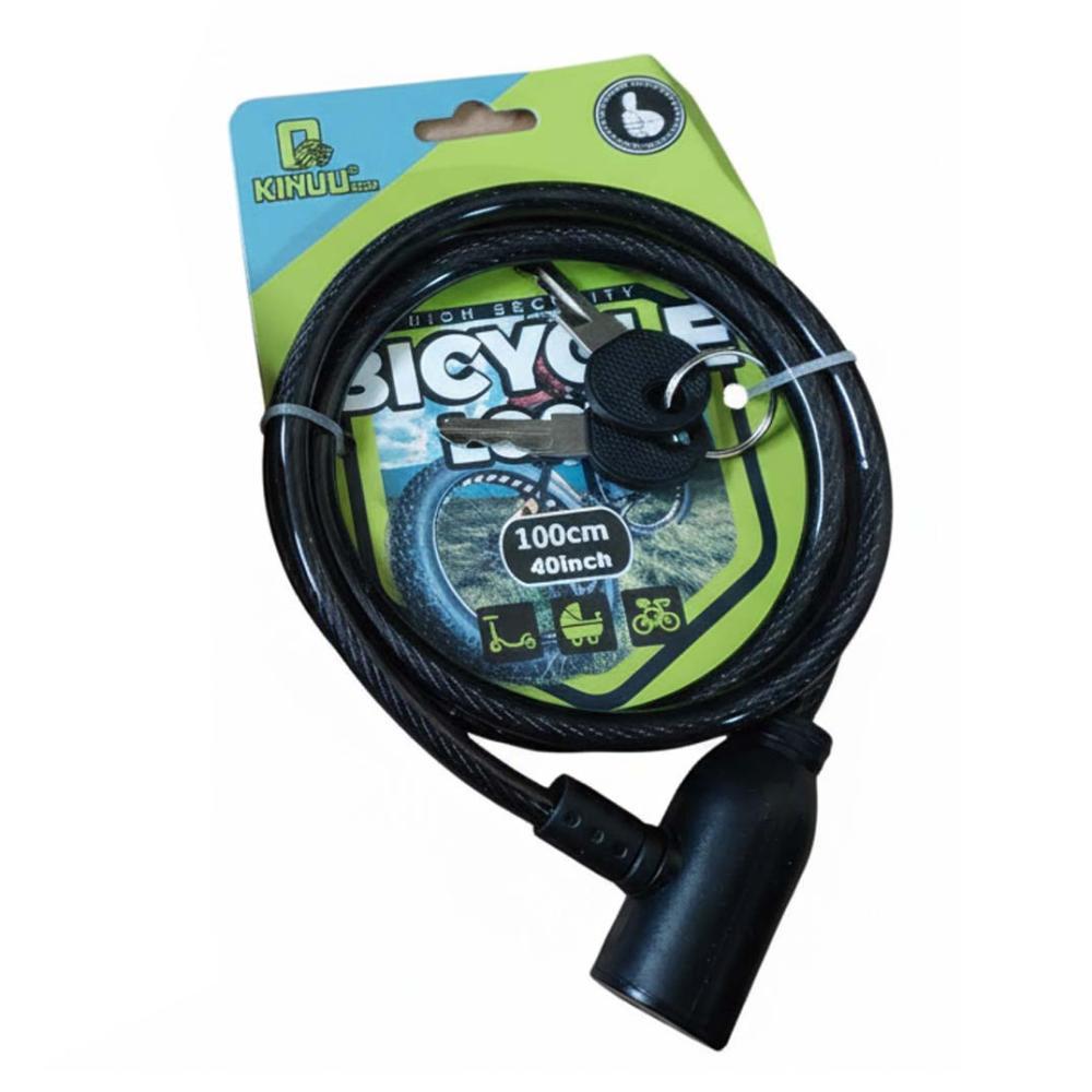 Замок велосипедний KIHUU LOCK 801, 8*100 тросовий, 2 ключі