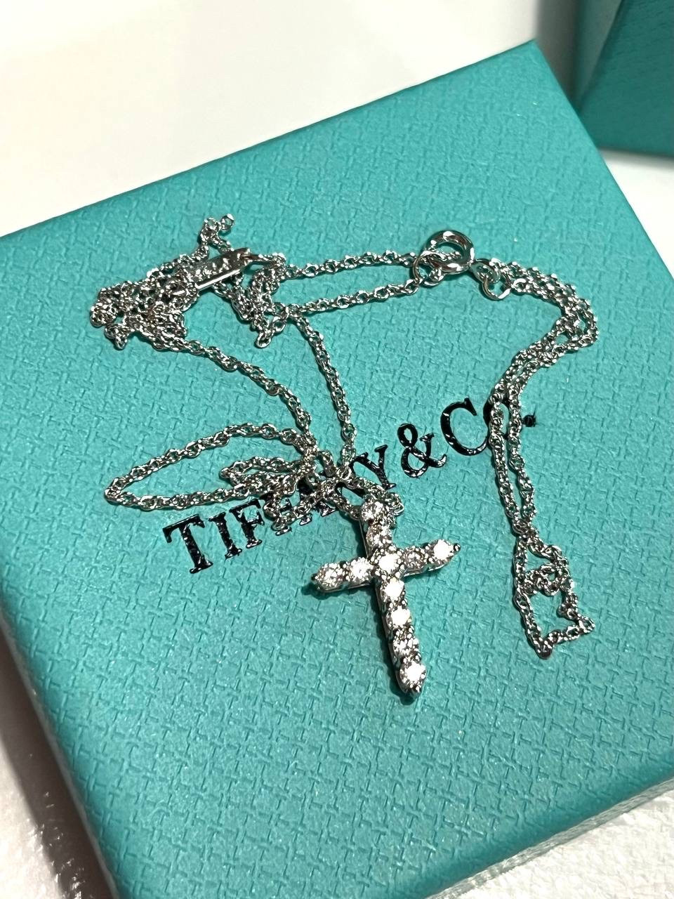 Хрестик Тіффані посрібнення Гравірування Tiffany, фото 1