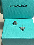 Сережки  сердечки  Тіффані Срібло 925  Гравірування  Tiffany, фото 4