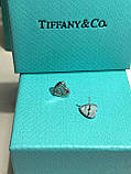 Сережки  сердечки  Тіффані Срібло 925  Гравірування  Tiffany, фото 3
