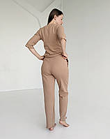 Піжама для вагітних зі штанами WAFFLE (капучино), фото 6
