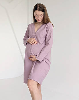 Фланелева сорочка для годування (ліловий)