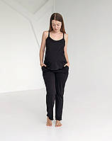 Піжама для вагітних і годуючих мам зі штанами (чорний), фото 2