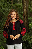 Вишиванка жіноча "Дерево життя" чорна з червоним