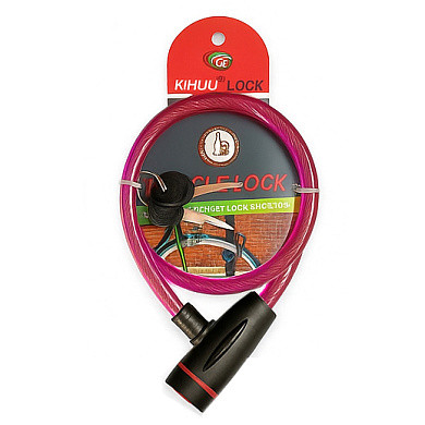 Замок велосипедний KIHUU LOCK 187, 12*100 тросовий, 2 ключі