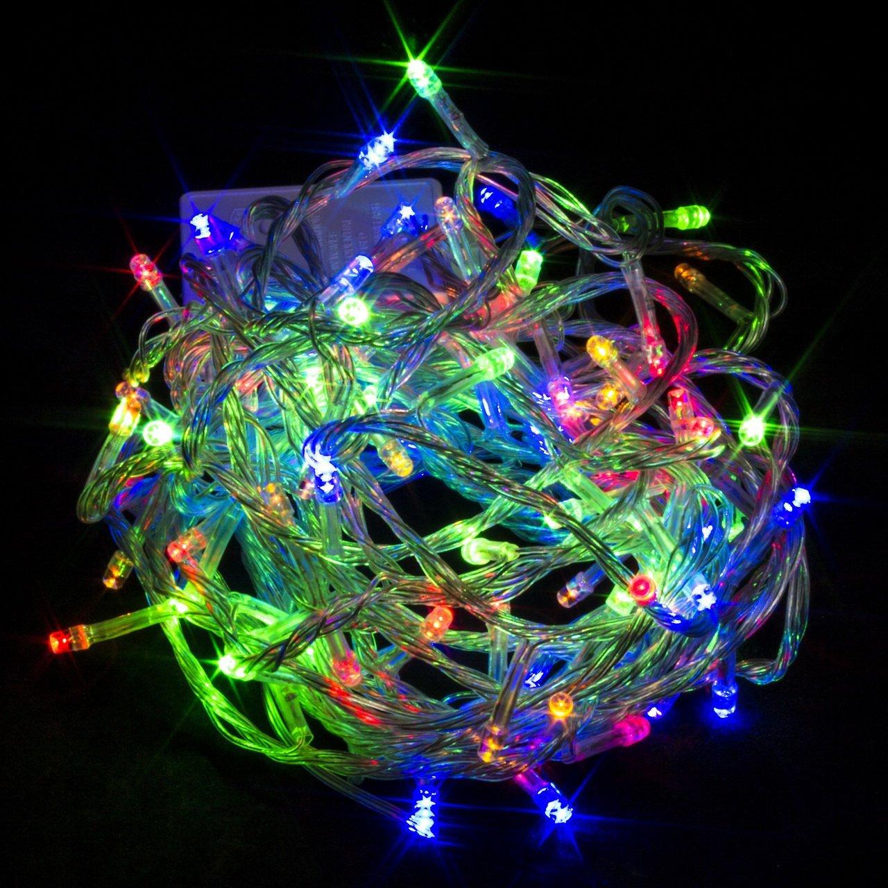 Гірлянда мультиколор 100 ламп (прозорий дріт)