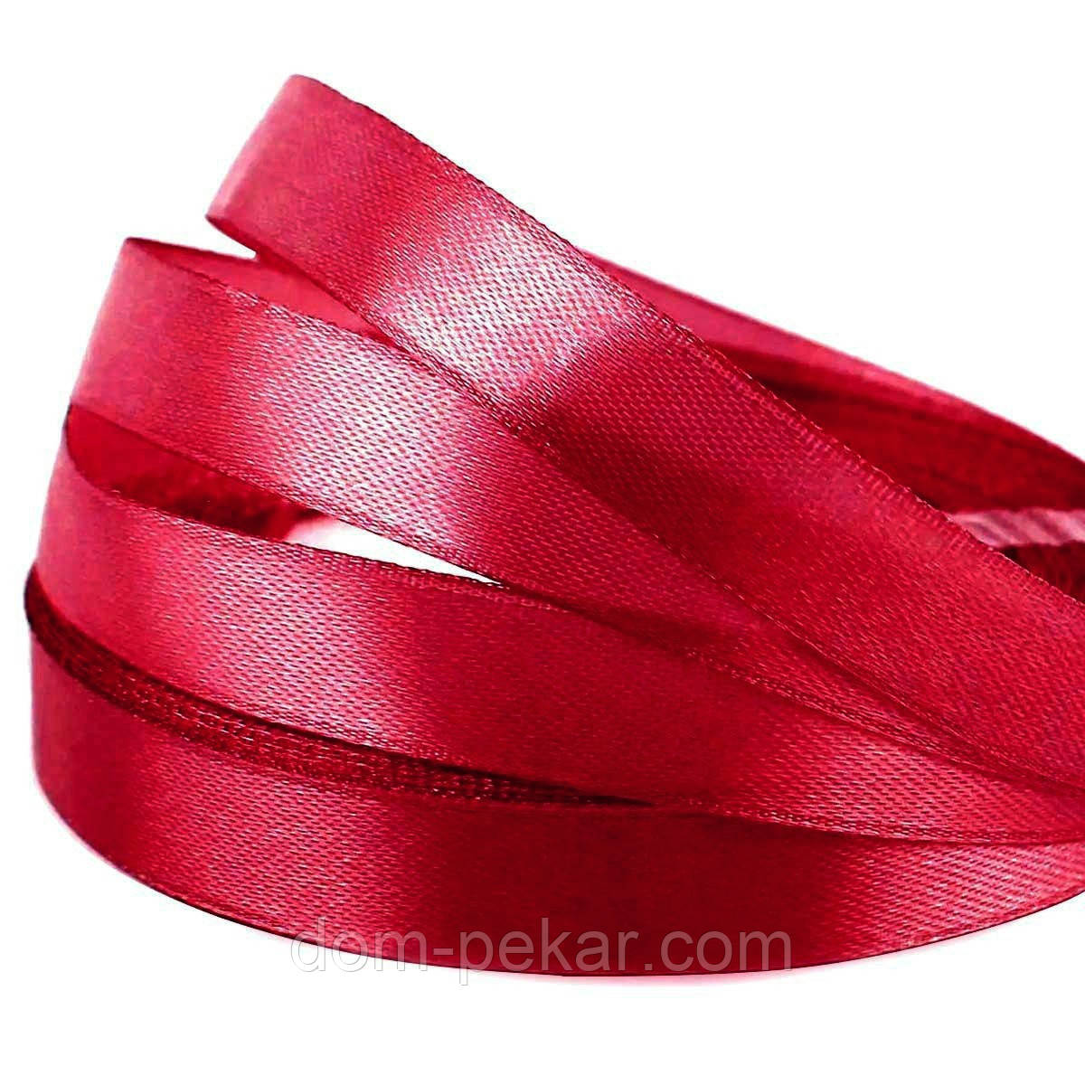 Стрічка атласна 1см Бордо 33 м