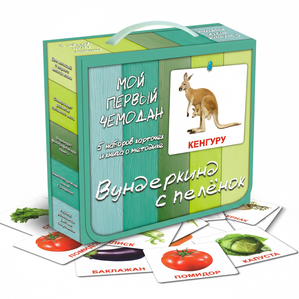 Розвиваюча гра Картки Домана Моя перша валізка Вундеркінд з пелюшок 5 наборів 100 штук російська мова Україна, фото 1