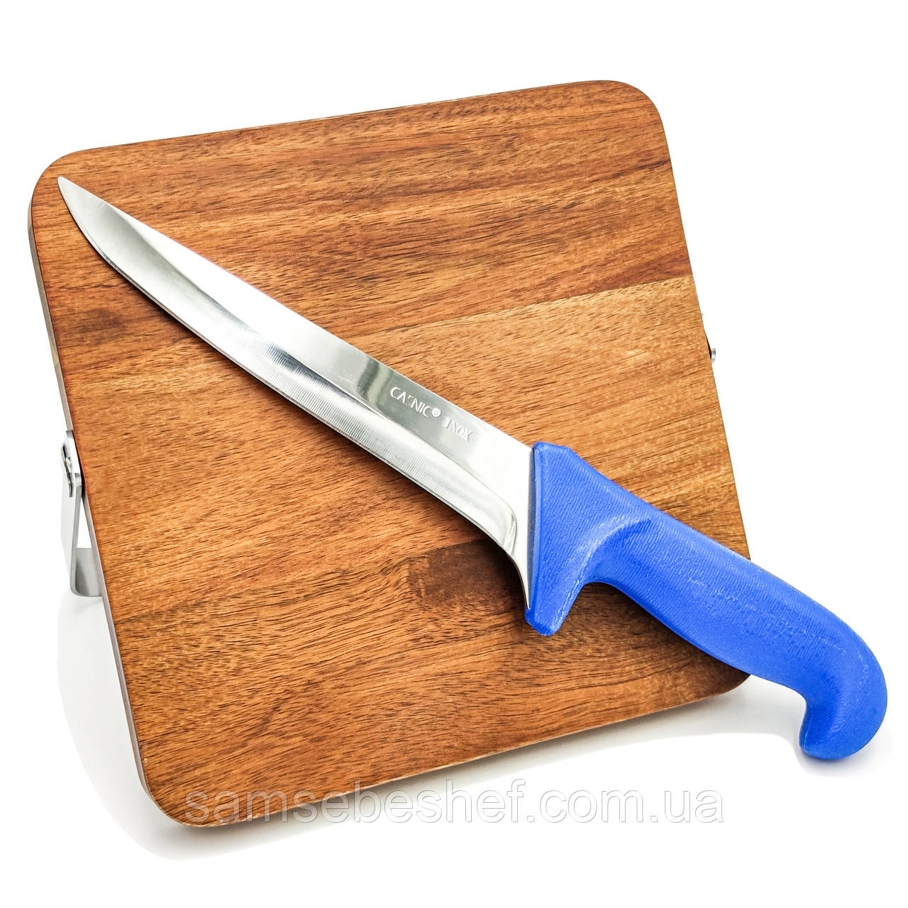 Обвалочний ніж для м'яса 18 см Casnic INOX Синє руків'я, фото 1