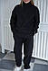 Жіночий флісовий спортивний костюм теплий стильний без капюшона стійка чорний 42-52 - фото 1 - id-p2764201257
