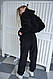 Жіночий флісовий спортивний костюм теплий стильний без капюшона стійка чорний 42-52 - фото 5 - id-p2764201257