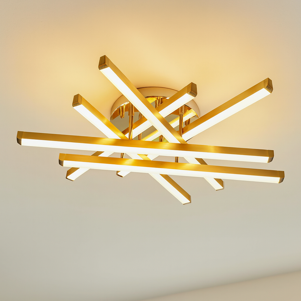 Стельова люстра Artlight 85W до 18 м² колір Золотистий W165/6GD, фото 1