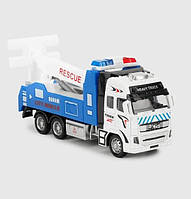 Евакуатор інерційний "АВТОПРОМ" міські служби 1:38 зі звуком мотора та сирени, світлом фар, біло-синій