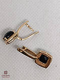 Золоті Сережки зі вставкою онікс, фото 3