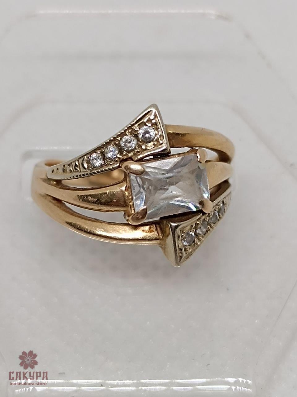 Золота Каблучка зі вставкою цирконій, фото 1