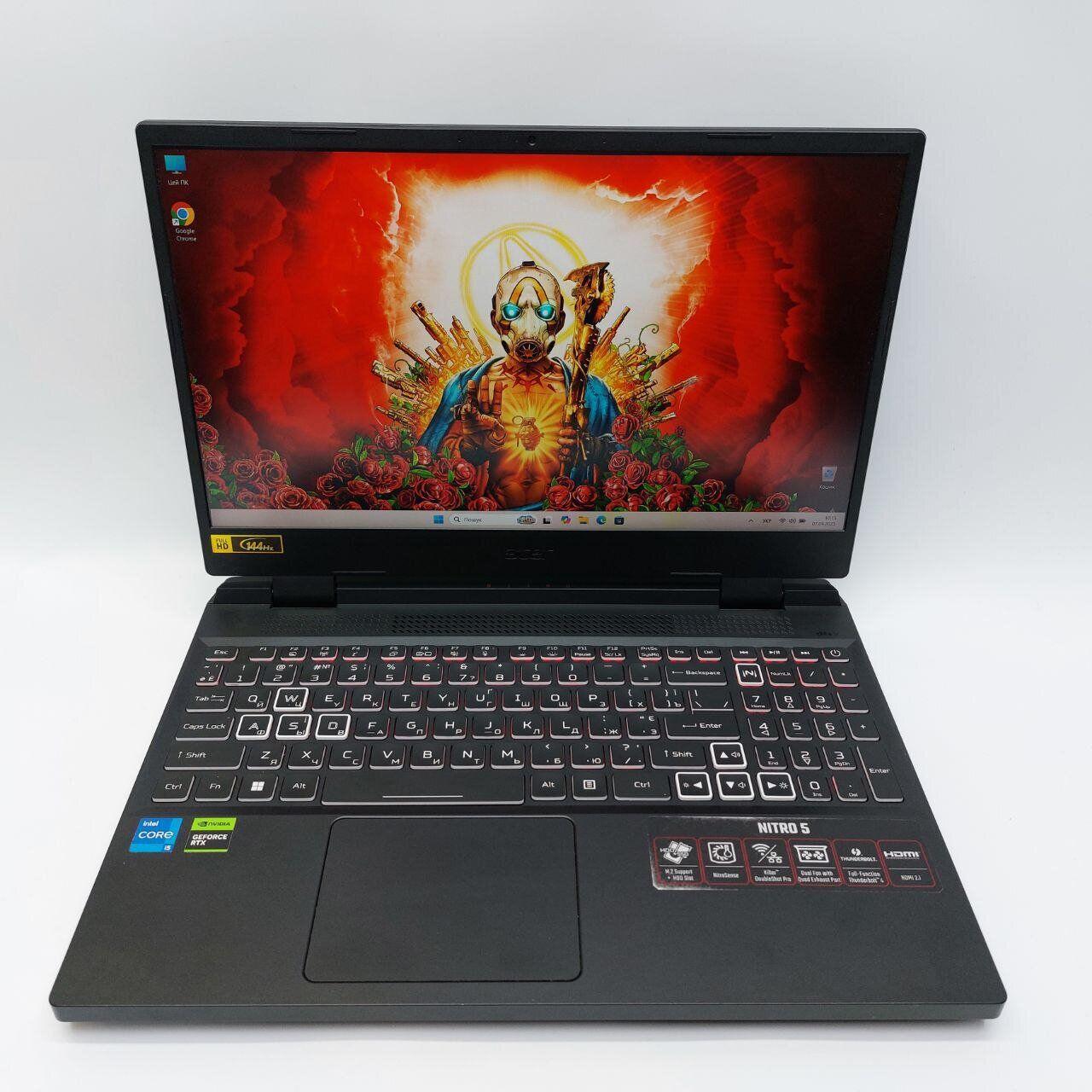Б/в Ігровий ноутбук Б-клас Acer Nitro 5 15.6" 1920x1080| i5-12450H| 16GB RAM| 512GB SSD| RTX 3050 Ti 4GB