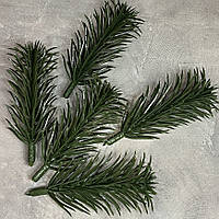 Набір штучних гілочок хвої для творчості, колір зелений, розмір однієї 3,5*8 см, арт 019066, 5 шт, Зелений