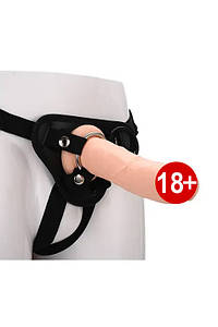 Реалістичний страпон великого розміру DreamToys RealStuff чорний-тілесний