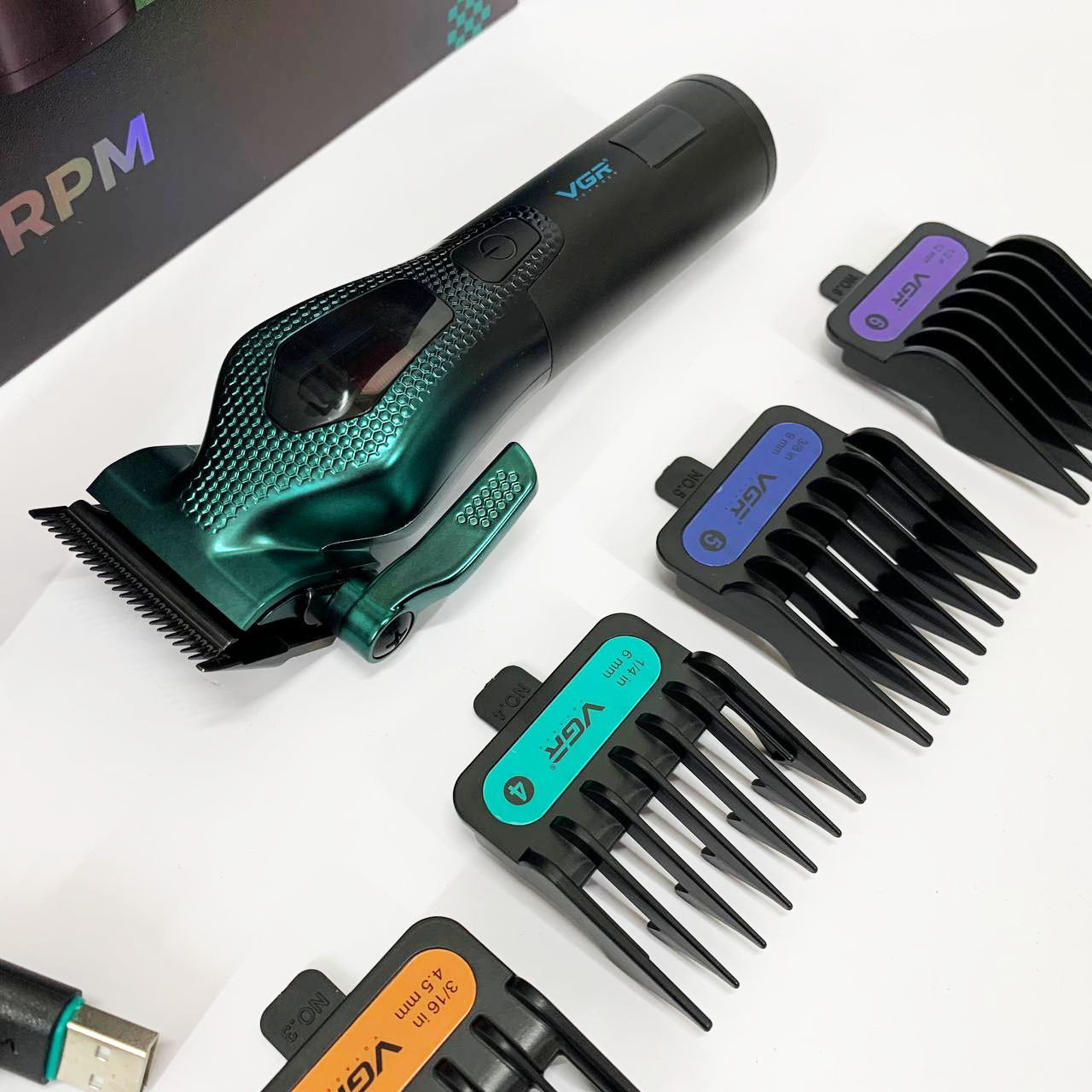 Професійний бездротовий тример VGR, Універсальний тример для стрижки та гоління для скронь TJ-24