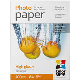 Фотопапір ColorWay A4 230г Glossy 100ст. (PG230100A4) - оригінал