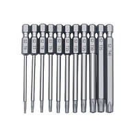 Популярний! Набір насадок біт 11шт Torx 75мм Т6-Т40 з отвором, 6-гранні магнітні - Краща якість тільки на Nukleon.com.ua