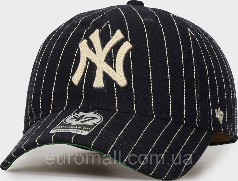 Кепка 47 Brand NEW YORK YANKEES WOOL PINSTRIP темно-синій Унісекс One Size, фото 1