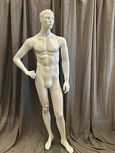 Манекен чоловічий глянсовий білий