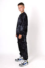 Спортивний костюм для хлопчика, двонитка, чорний колір Mevis