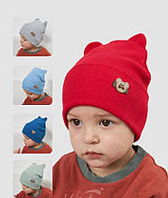 Дитяча шапка для хлопчиків, двошарова, з декоративними вушками Vertex розмір 44-50