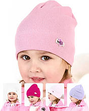 Шапка для дівчаток, одношарова, весна-осінь, еластичний трикотаж Vertex розмір 40-46 см