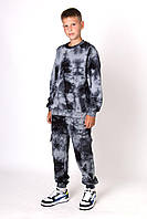 Костюм для хлопчиків, м'який двонитковий трикотаж, градієнт чорний із сірим Mevis