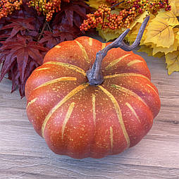 Штучна Декоративна гарбуз, жовтогаряча, 22 см