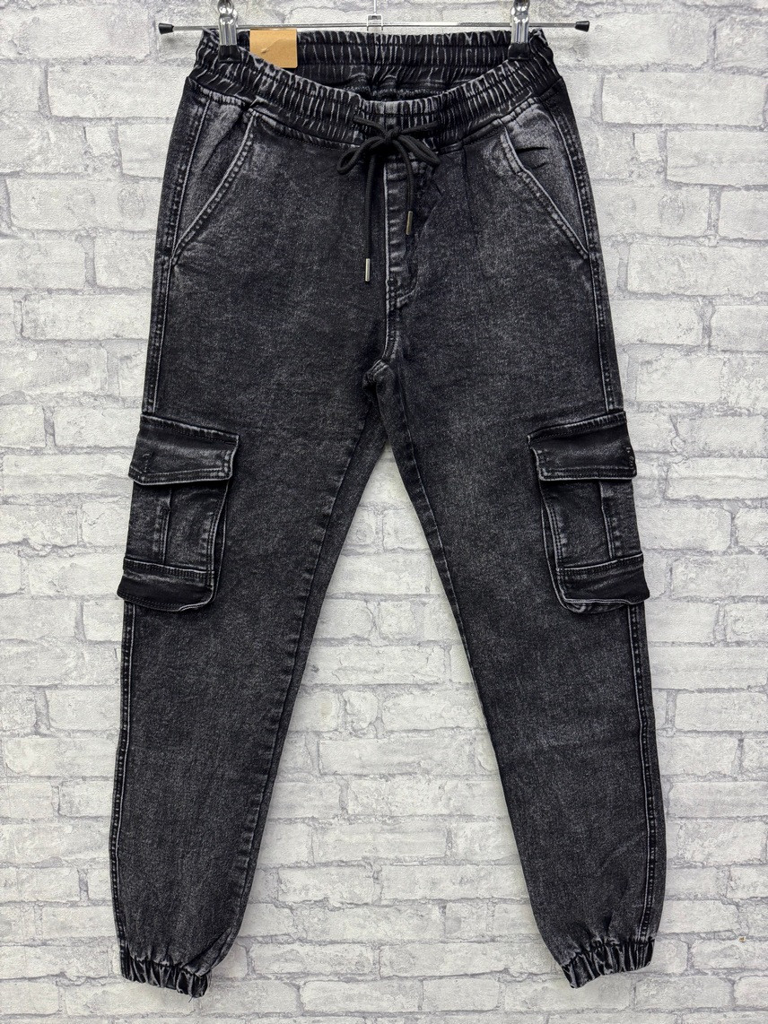 Чоловічі сірі джинси з кишенями на манжеті, фото 1