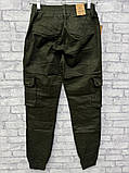 Чоловічі стильні джогері з кишенями в кольорі хакі, фото 2