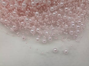 Намистини на нитці 1.3 м колір світло-рожевий