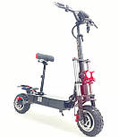 Двомоторний Електросамокат Tesla з сидінням 6000 (6000W, 60V, 36Ah) Чорний NFC kart NEW, фото 10