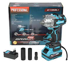 Акумуляторний безщітковий гайковерт Grand АГ-1100UBL-1 (1 Акумулятор 20 В, 4 А/год, зарядне, картон. паковань)