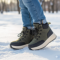 Зимове дитяче взуття, дутики, чоботи, термоботинки на овчині на хлопчиків на липучці. Розмір: 37