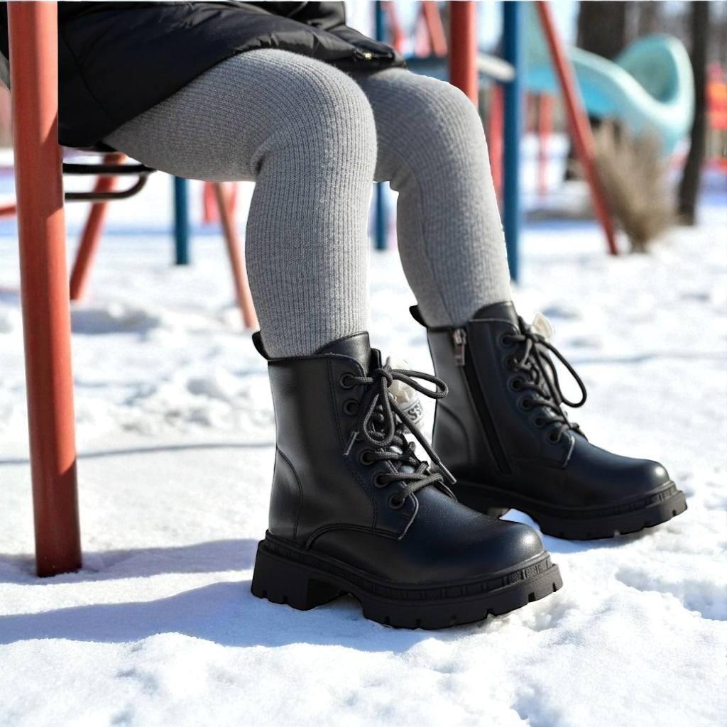 Зимняя детская обувь, дутики, ботиночки на девочку, сапоги на девочек, на овчине, на лепучке. Размер: 27-29, фото 1