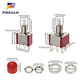 Кнопка вимикач на 3 контакти 2а 220 В біла, фото 6