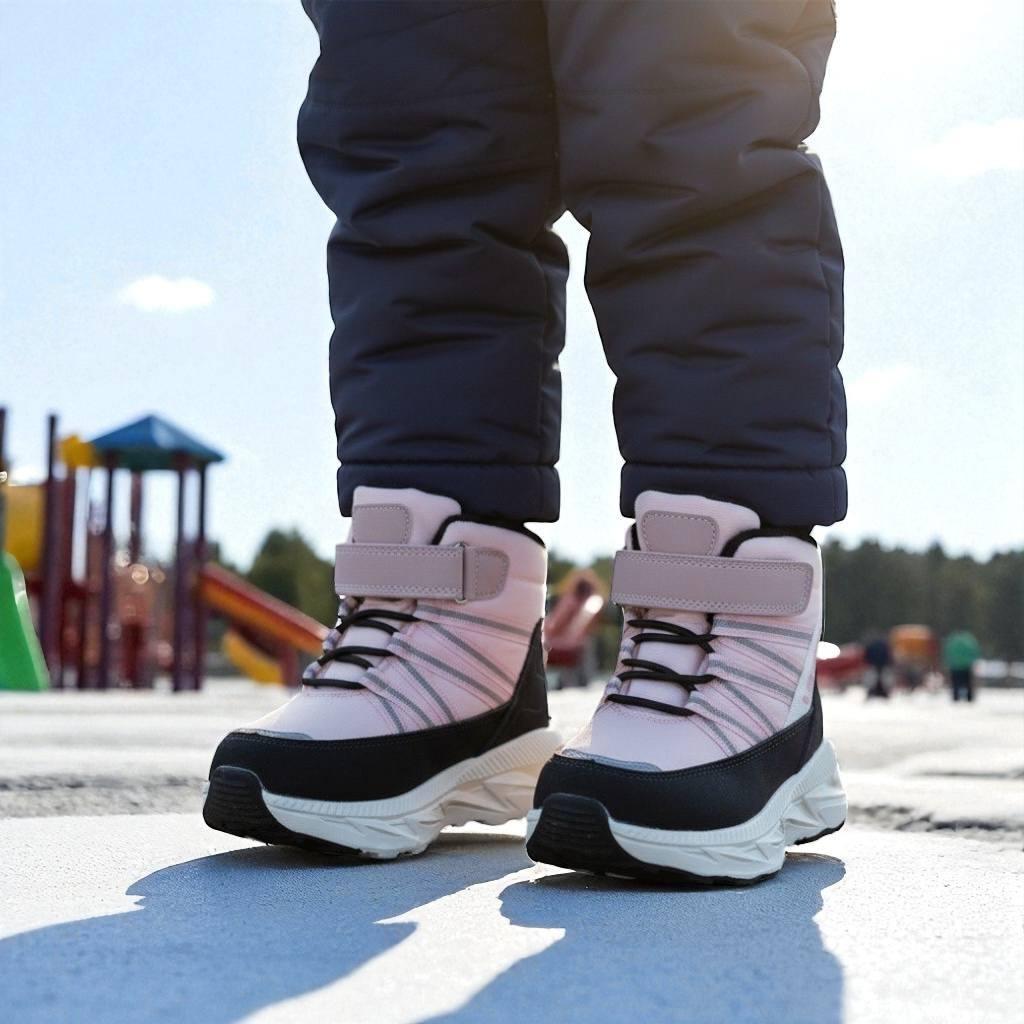 Зимняя детская обувь, дутики, ботиночки на девочку, сапоги на девочек, на овчине, на лепучке. Размер: 30, фото 1