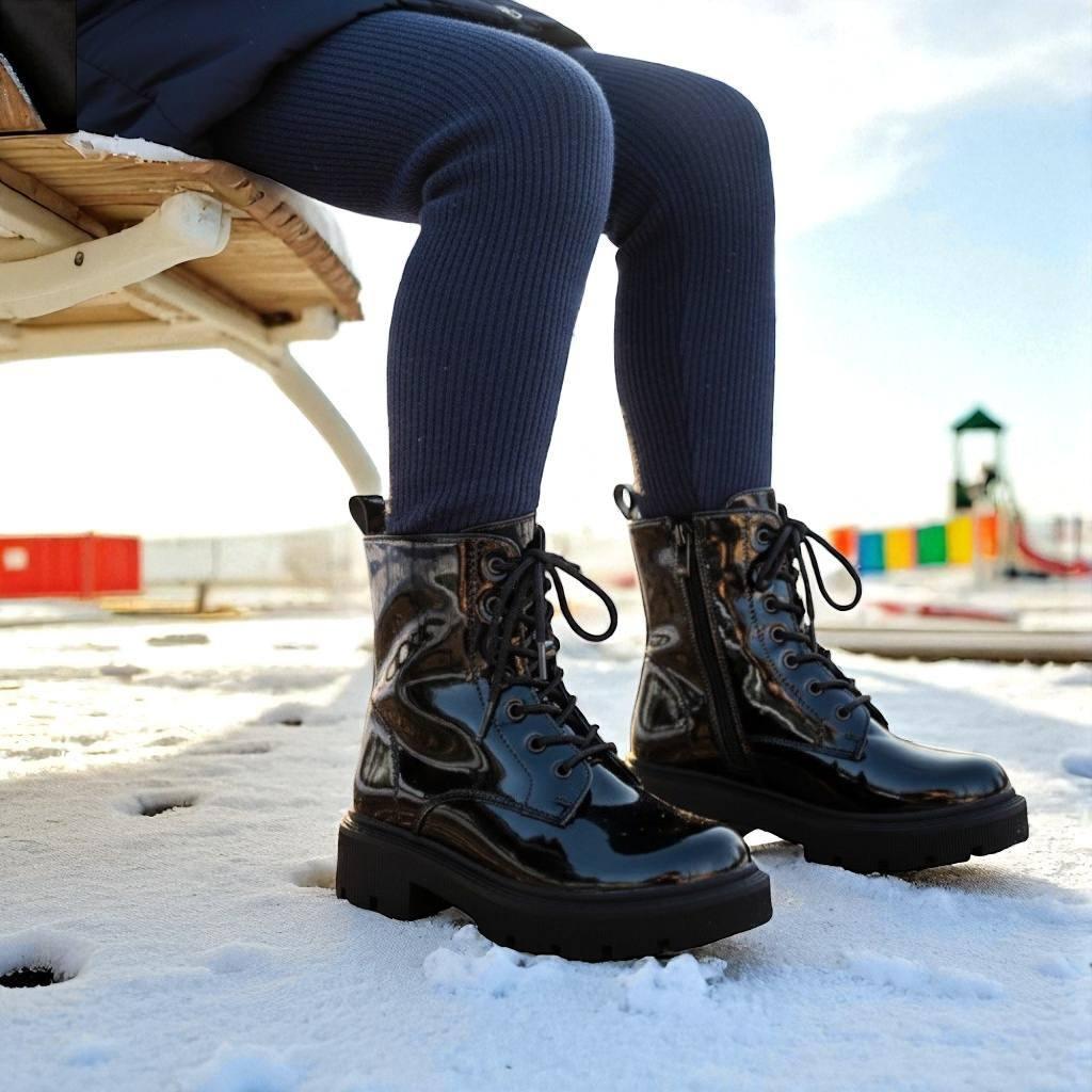 Зимняя детская обувь, дутики, ботиночки на девочку, сапоги на девочек, на овчине, на лепучке. Размер: 32,35, фото 1