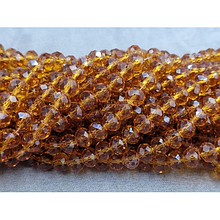 Намистини кришталеві рондель 8х6,5мм, медовий