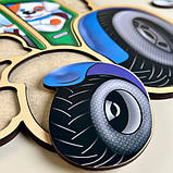 Контурний пазл (дерев'яний) - Трактор. Розвиваюча гра для малят (ПСД119), фото 2