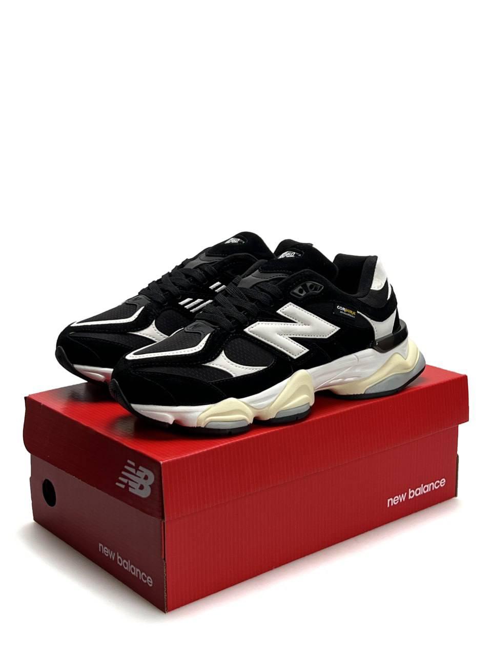 Чоловічі термо кросівки New Balance 9060 Cordura GTX Black White Beige Чорні Нью Беланс 9060 замша текстиль Гор Текс еврозима, фото 1