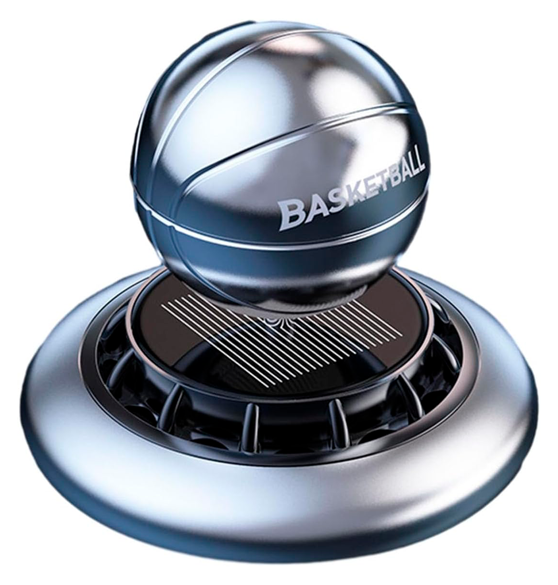 Автомобільний ароматизатор на сонячних батареях Баскетбольний м'яч, Срібло, фото 1