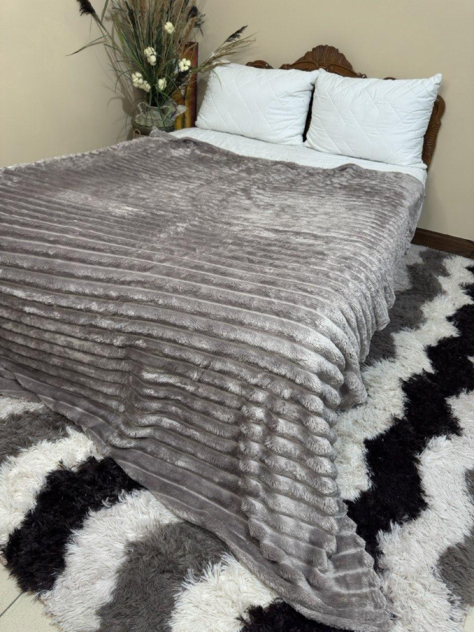 Велюровий плед "Шарпей" 150*200см смужка полуторний різні кольори, фото 1