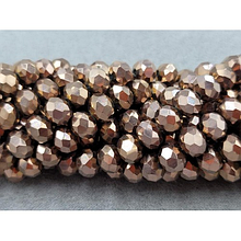 Намистини кришталеві рондель 8х6,5мм, коричневий металік