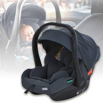 Дитяче автокрісло з козирком та 4 регулювання підголівника El Camino i-KEEP ME 1186 Melange Rock Gray